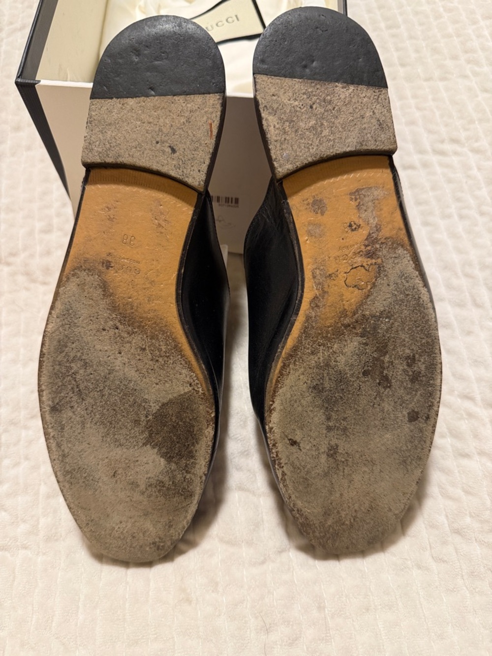 Gucci Black Leather Mule Loafers with Gold Horsebit - Picture 2 of 6